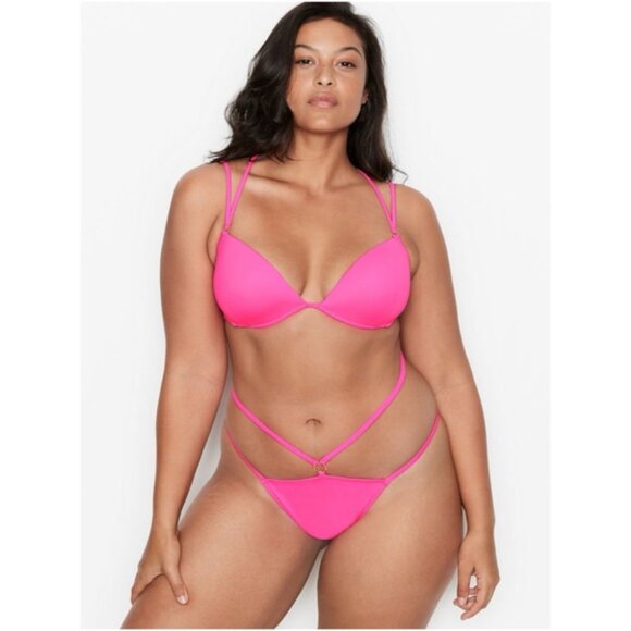 Victoria's Secret VS Shocking Pink Bikini Swim Set - 32B & S - Picture 1 of 10